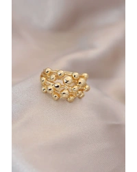 Ayarlamalı Gold Renk Metal Bombeli Boluncuk Model Yüzük