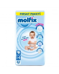 Bebek Bezi Fırsat Paketi 4 Beden 7-14 Kg 62 Adet