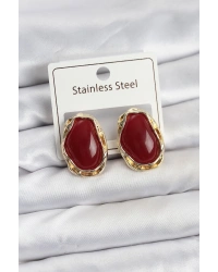 Beyaz Damla Model Pirinç Vintage Kadın Küpe