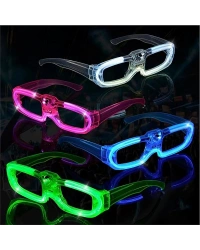 Beyaz LED Işıklı Parti Gözlüğü 3 Modlu – Gece Eğlence Gözlüğü