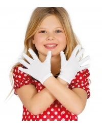 Beyaz Renk Çocuk Boy Likralı Pandomim Eldiveni