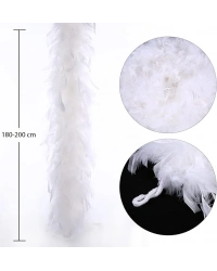 Beyaz Renk Kabarık Kalın Otriş Boa Tüy 6 cm Genişlik 180-200 cm Uzunluk