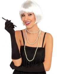 Beyaz Renk Parti Peruğu Kısa Küt Saç