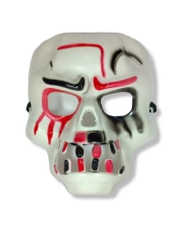 Beyaz Üzeri Rengarenk Korku Dişli Kafatası Maskesi 30x22 cm