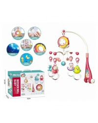 BIB648A54 -Işıklı Müzikli Kumandalı Kırmızı Bebek Dönencesi