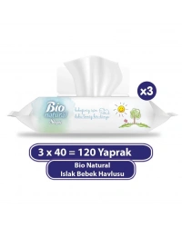 Bio Natural Islak Havlu Mendil 3x40 120 Yaprak