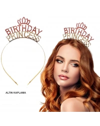 Birthday Princess Kristal Taç – Altın Kaplama