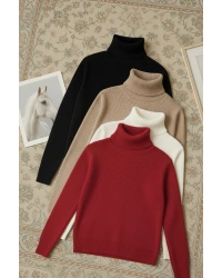 Boğazlı Kazak 4’lü Hazır Paket Mevsimlik Kurtarıcı Parça Pamuklu Balıkçı Yaka Şardonlu Slimfit