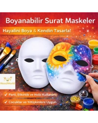 Boyanabilir Surat Model Maske – Lastikli | Kendin Tasarla