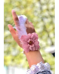 Bride to be Nedime Gelin Bilekliği Tüy ve İnci Boncuk Detaylı Pembe Renkli Bekarlığa Veda Partisi Bilekliği 10 Adet