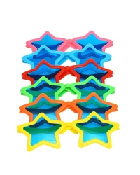 Büyük Yıldız Parti Gözlüğü Karışık 12 Adet