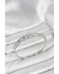 Çiçek Model Pirinç Gümüş Renk Kadın Bileklik