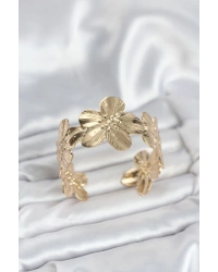 Çiçek Model Pirinç Levha Kadın Bileklik