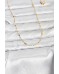 CM 14K Gold Renk Bar Zincir Model 60 cm Kadın Kolye