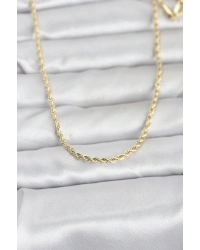 CM 14K Gold Renk Burgu Model Zincirli 60 cm Kadın Kolye