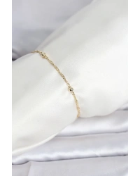 CM 14K Gold Renk Burgu Topçuk Model Kadın Bileklik