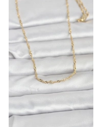 CM 14K Gold Renk Burgu Zincirli 60 cm Kadın Kolye