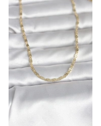 CM 14K Gold Renk Çizgi Lazer Model 60 cm Kadın Kolye