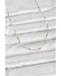 CM 14K Gold Renk Çubuk Kesme Zincir Model 60 cm Kadın Kolye