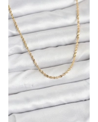 CM 14K Gold Renk Ezme Burgu Zincir Model 60 cm Kadın Kolye