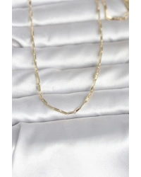 CM 14K Gold Renk İnce Ataç Zincir Model 60 cm Kadın Kolye