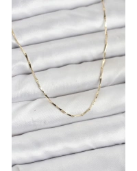 CM 14K Gold Renk İnce Kesim Çubuk Model Zincir Kadın Kolye