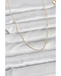 CM 14K Gold Renk İnce Top Zincirli 60 cm Kadın Kolye