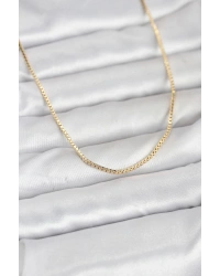 CM 14K Gold Renk Kare Zincirli Model 60 cm Kadın Kolye