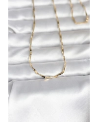 CM 14K Gold Renk Kesme Çubuk Zincirli Model 60 cm Kadın Kolye