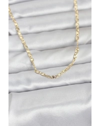 CM 14K Gold Renk Lazer Zincirli Model 60 cm Kadın Kolye