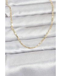 CM 14K Gold Renk Lazerli Zincir Model 60 cm Kadın Kolye