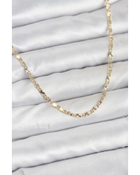 CM 14K Gold Renk Lazerli Zincir Model Kadın Kolye