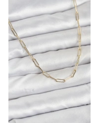 CM 14K Gold Renk Pirinç Ataç Zincir Kadın Kolye