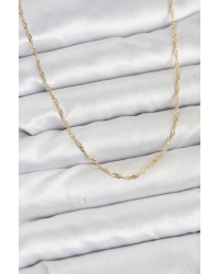 CM 14K Gold Renk Pirinç Ezme Burgu Model Kadın Kolye