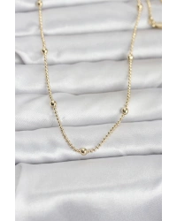 CM 14K Gold Renk Top Zincir 60 cm Kadın Kolye