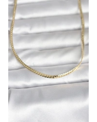 CM 14K Gold Renk Yassı Zincir Model 45 cm Kadın Kolye