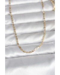 CM 14K Gold Renk Yassı Zincir Model 60 cm Kadın Kolye