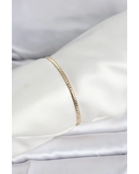 CM 14K Gold Renk Yassı Zincir Model Kadın Bileklik