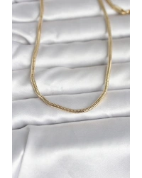 CM 14K Gold Renk Yılan Zincir Model 60 cm Kadın Kolye