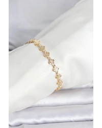 CM 14K Gold Renk Yonca Model Kadın Bileklik