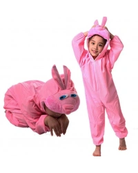Çocuk Tavşan Kostümü Pembe Renk 4-5 Yaş 100 cm