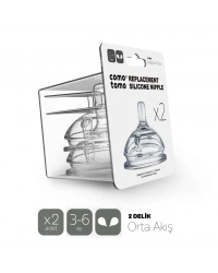 Comotomo Silikon 2Li Biberon Emziği Orta Akış 3-6 Ay
