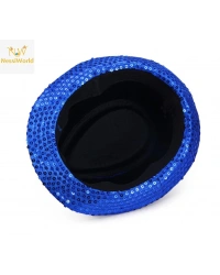 Disko Star Mavi Payetli Fötr Şapka Yetişkin Boy