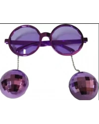 Disko Toplu Küpeli Parti Gözlüğü Mor Renk 15x16 cm