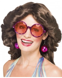 Disko Toplu Küpeli Parti Gözlüğü Pembe Renk