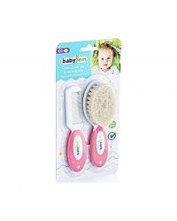  Doğal Kıl Fırça Tarak Seti 519 Pembe