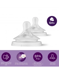 Doğal Tepkili Natural Response 2Li Biberon Emziği No:6 6+ Ay