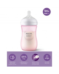 Doğal Tepkili Natural Response PP Biberon 260 ml 1+ Ay Pembe