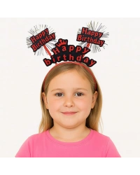 Doğum Günü Kutlaması İçin Kırmızı Taç – Işıltılı Yazılı Parti Tacı