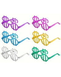 Dolar Şekilli Metalize Parti Gözlüğü 6 Adet